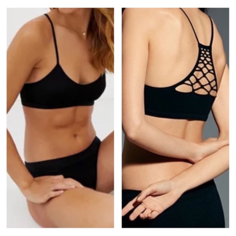 Free People Black Seamless Baby Racerback Bra size XS/S New